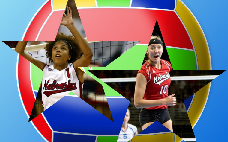 Greichaly Cepero y Jordan Larson en 'All Time Team' Nebraska