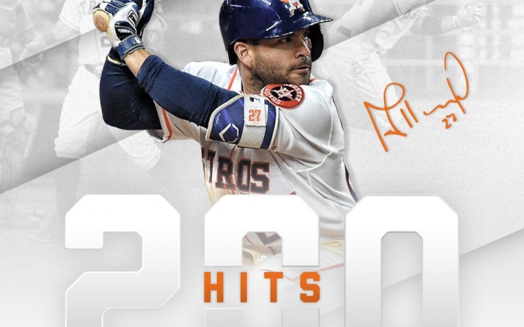 Altuve: 3er año de 200 hits