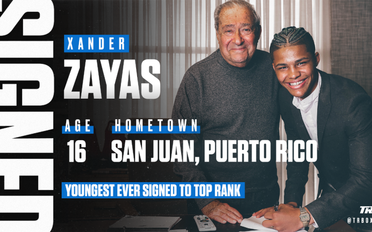 Top Rank firma boricua de 16 años Xander Zayas