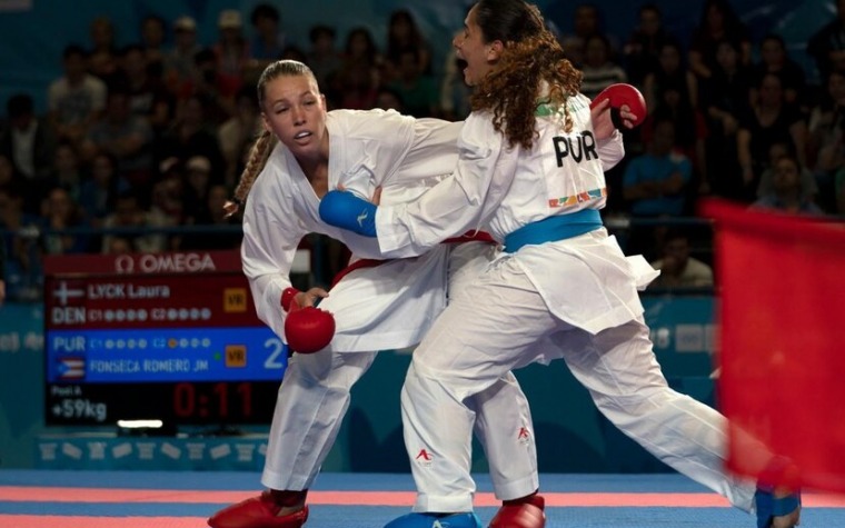 Janessa Fonseca en Dubai en Mundial Karate